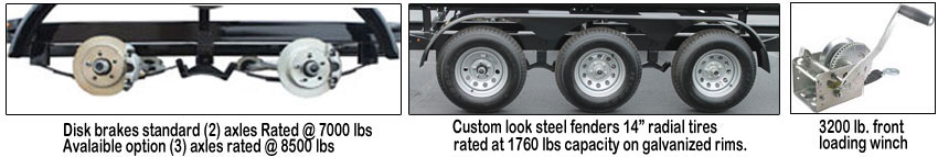features of triple axle pontoon trailers